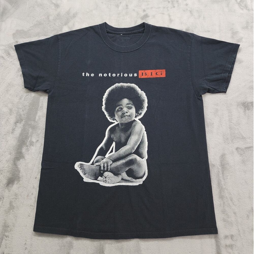 The Notorious BIG Biggie Smalls T-Shirt Size L‎ Black Ready To Die Graphic Rap